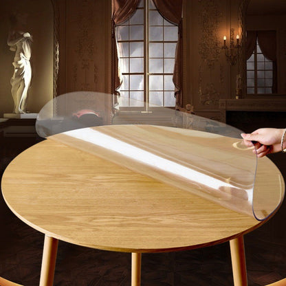 Transparent PVC Round Table Carpet Waterproof Tablecloth Kitchen Pattern Table Cover Glass Soft Cloth Dining Table Mat