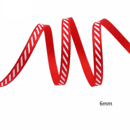 Diagonal Striped Thread Ribbon, 10 Yards Carnival Gift Box Packaging Ribbon for Holiday Scene Christmas Decoration