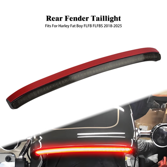 Motorcycle LED Light Rear Fender Turn Signal Brake Indicator For Harley Softail Fat Boy FLFB FLFBS 18-25 Taillight Running Lamp