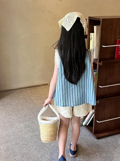 Korean Children's Clothes 2025 Top Elementary Student Girl Clothing Setup Girls From 8 12 Years Old Summer Sets Set Child Set