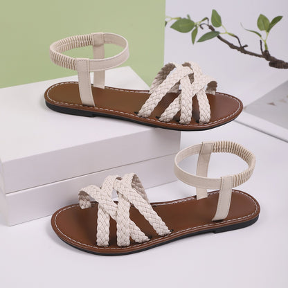 Summer Braided Woman Sandals Party Shoes Ladies Outdoor Sandals for Women Casual Shoe Soft Sandal Rubber Female Footwear