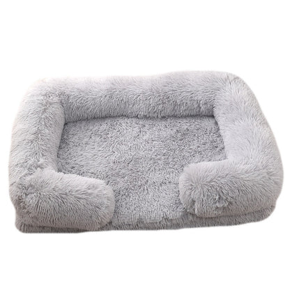 Cama para Cães Meia Volta Recheio Total, Sofá para Cães Grandes e Quente de Inverno, Cama Quadrada Macia para Gatos, Canil de Pelúcia, Acessórios para Casa de Filhotes