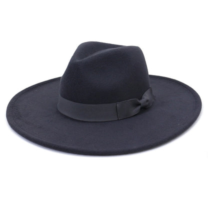Big Wide Brim Women Hats 2021 Winter Autumn Ladies Elegant Retro Felt Fedora Hat Wedding Church Dress Formal Hat