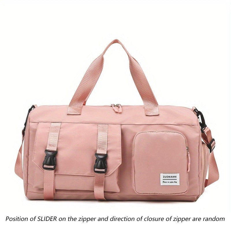 Women's Durable Nylon Sports Gym Bag with Shoe Compartment - Multifunctional Fitness Duffle for Yoga, Travel & Weekend Trips
