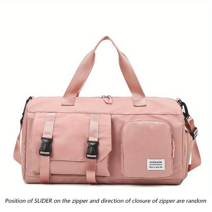 Women's Durable Nylon Sports Gym Bag with Shoe Compartment - Multifunctional Fitness Duffle for Yoga, Travel & Weekend Trips