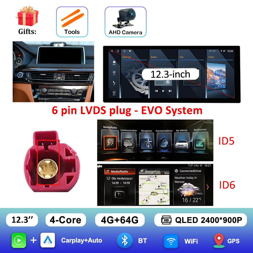para BMW X5 F15 X6 F16 2014 - 2018 Sistema NBT/EVO Rádio Multimídia para Carro Android 15 GPS Navegação 4G BT Carplay Auto Ferramentas