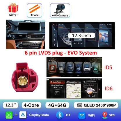 para BMW X5 F15 X6 F16 2014 - 2018 Sistema NBT/EVO Rádio Multimídia para Carro Android 15 GPS Navegação 4G BT Carplay Auto Ferramentas