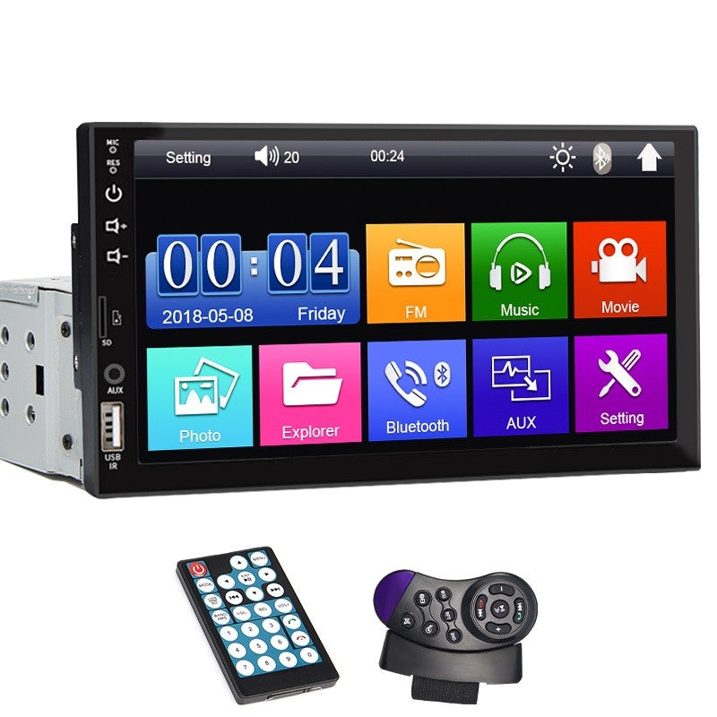 7 Inch Car Radio 1 Din MP5 Player Touch Screen Multimedia FM ISO Power Aux Input USB Bluetooth  Mirror Link Universal Autoradio