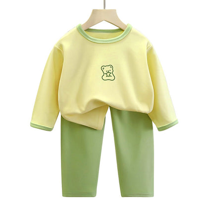 High Quality Boys and Girls Warm Pajama Sets for Autumn Soft and Cozy Fleece Lined Sleepwear Perfect for Comfortable Night Sleep