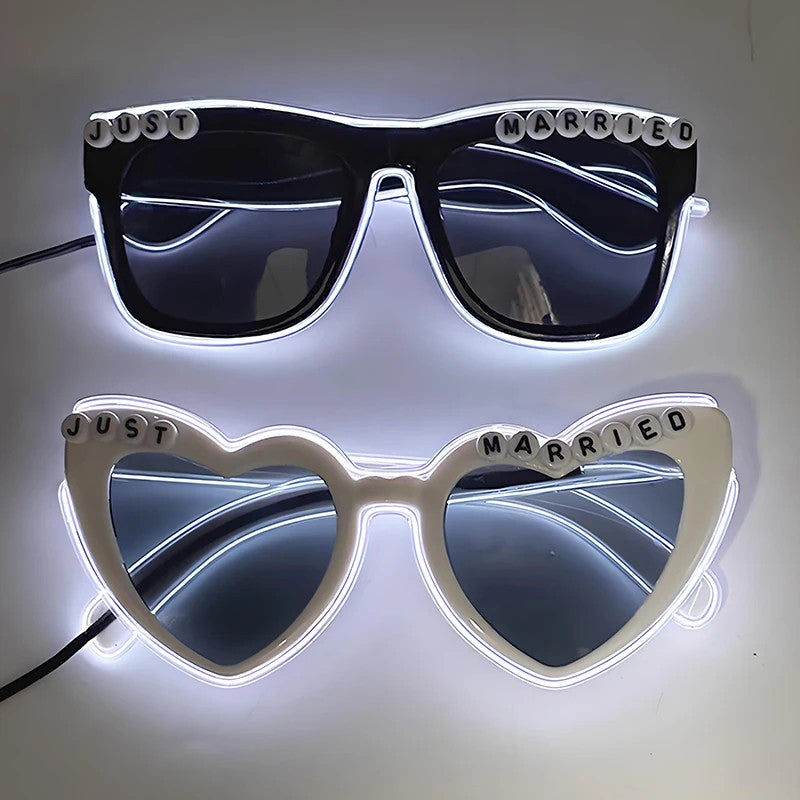1PC Light Up LED Glasses Glow Sunglasses EL Wire Neon Glasses Glow in The Dark Party Supplies Neon Party Favors for Adults