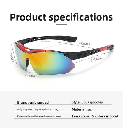 New 5 Lens Set Polarized Tactical Goggles Men Outdoor Sports Windproof Dustproof Climbing Glasses Safety Protective Glasses
