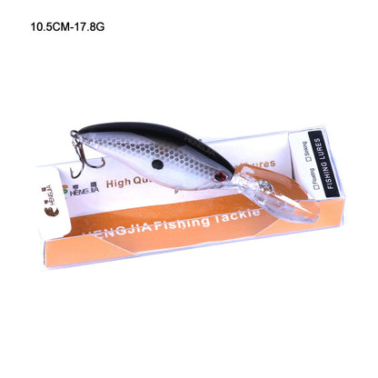 HENGJIA 13G 9CM Iscas de Pesca Rock Crank Bait Crankbait Minnow Baixo Anzóis Triplos Isca Dura Wobbler Língua Longa e Grande