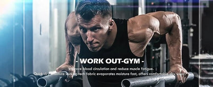 Compression Tank Top Men Gym Shirt Sleeveless Quick Dry Printing Sportswear Male Fitness Bodybuilding Vest Workout Muscle Top