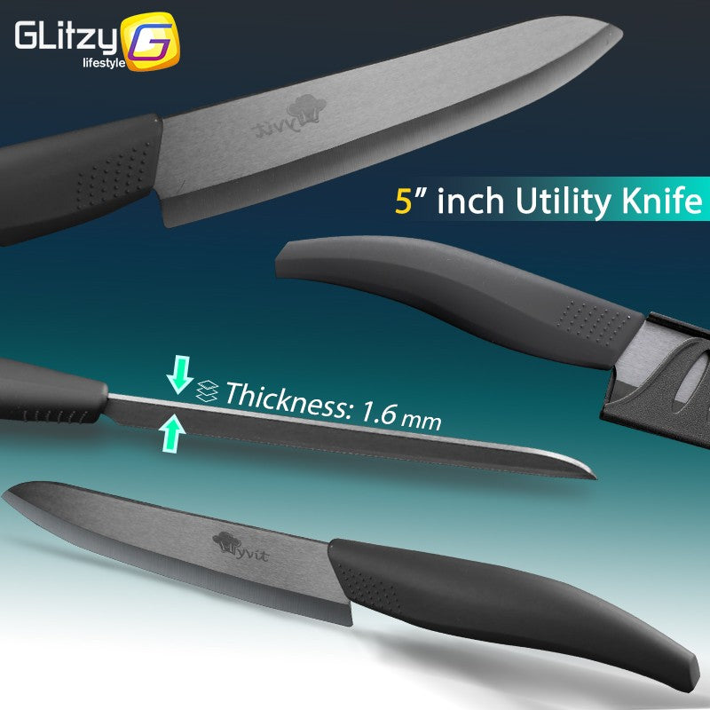 Ceramic Knives Set for Kitchen 3 4 5 6inch Chef Knife Anti-slip Handle Rustproof Blade Fruit Vegetable Slicer Paring Cook Cutter