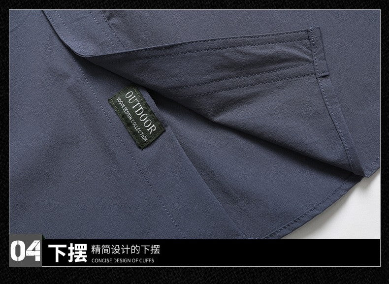 2024 Summer New Cargo Shirt Short Sleeve Men's Cargo T-shirt Outdoor Navy Multi-pocket Breathable Camping Hiking Work Shirts