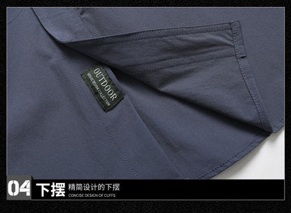 2024 Summer New Cargo Shirt Short Sleeve Men's Cargo T-shirt Outdoor Navy Multi-pocket Breathable Camping Hiking Work Shirts