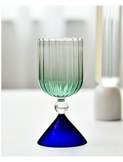 Taças de Coquetel Estilo Onda com Efeito Duas Cores Criativas Verde Azul Âmbar Roxo para Martini Mojito Champagne Margarita