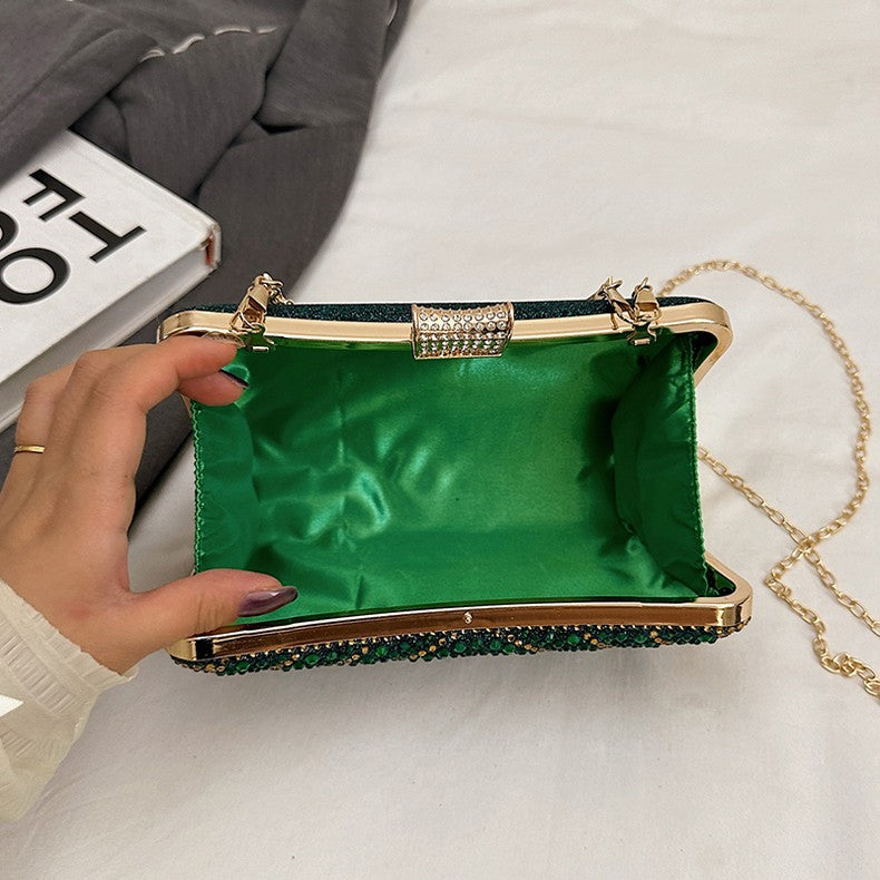 Luxury Women's Evening Bag Sparkling Rhinestone Handbag Fashion Chain Crossbody Bag Elegant Wedding Dress Party Banquet Clutch