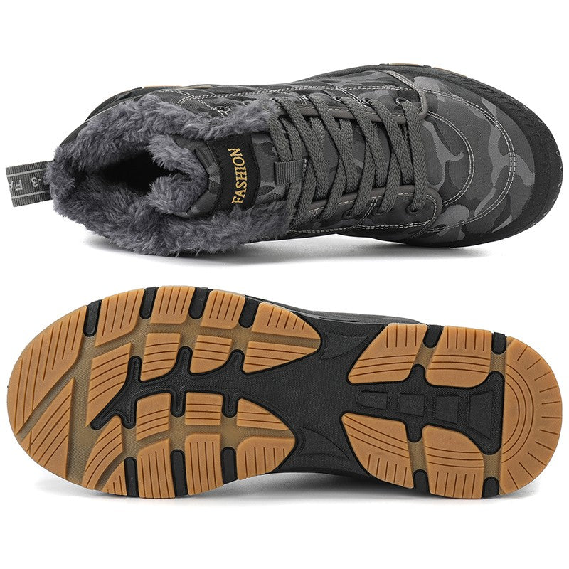 Botas de Neve Masculinas de Inverno Super Quentes Botas de Caminhada Masculinas Impermeáveis Botas Masculinas de Exterior Tênis Antiderrapantes de Borracha Botas Masculinas de Trabalho de Cano Curto
