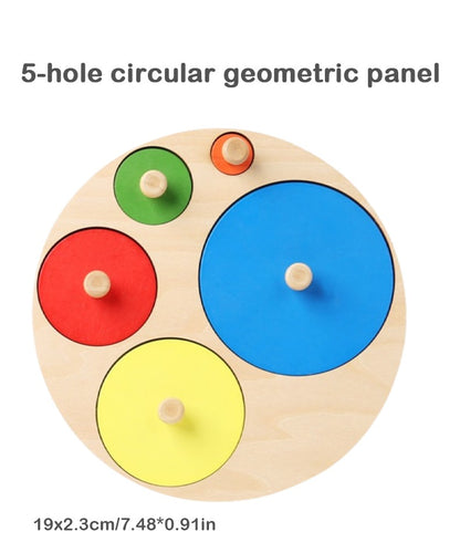Brinquedos de quebra-cabeça Montessori para bebês de madeira, de encaixe de formas e cores, tábua de raspar à mão, brinquedos cognitivos geométricos de educação infantil