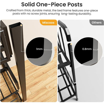 Heavy Duty Triple Bunk Bed Twin-Size Metal Frame with Ladder Family-Friendly for All Ages No Box Spring Needed for Bedroom