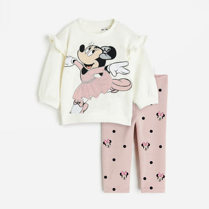 2Pcs Minnie Baby Girl Clothes Spring Autumn Cotton Long Sleeve Top + Leggings For Girls Toddler Girl Clothing Sets