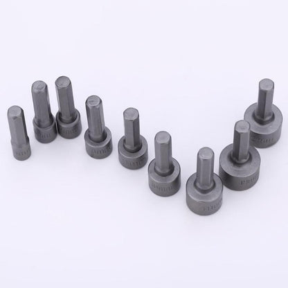 Conjunto de 9 Peças Soquetes Sextavados de 5mm a 13mm Pontas para Chave de Fenda Conjunto de Bits Ferramentas Chaves de Soquete