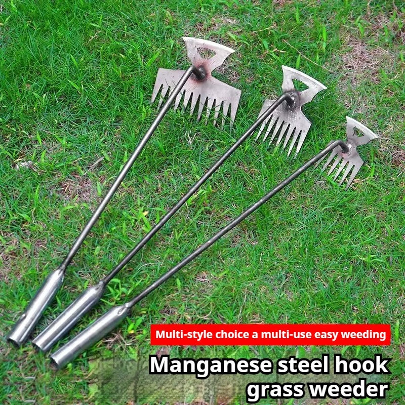 Manganese Steel Weeding Rake Double-end Rake Shovel Multi-purpose Digging Vegetables Loosen Soil Gardening Planting Hand Tools