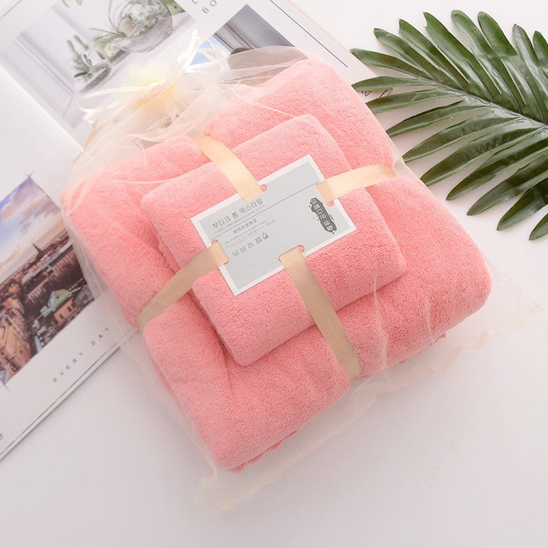 2PC Bath Towels Set Super Soft Highly Absorbent Quick-drying Coral Velvet Bath Towel For Adults Hotel & Spa Use