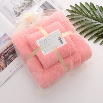 2PC Bath Towels Set Super Soft Highly Absorbent Quick-drying Coral Velvet Bath Towel For Adults Hotel & Spa Use