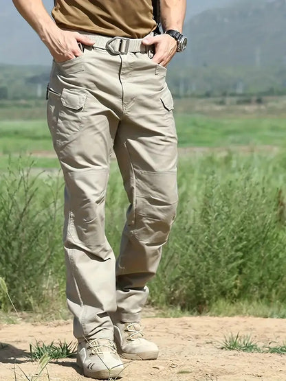 Men's Outdoor Multi Functional Tactical Pants, Multi Pocket Outdoor Hiking Sweatpants, Water-repellent, wear-resistant