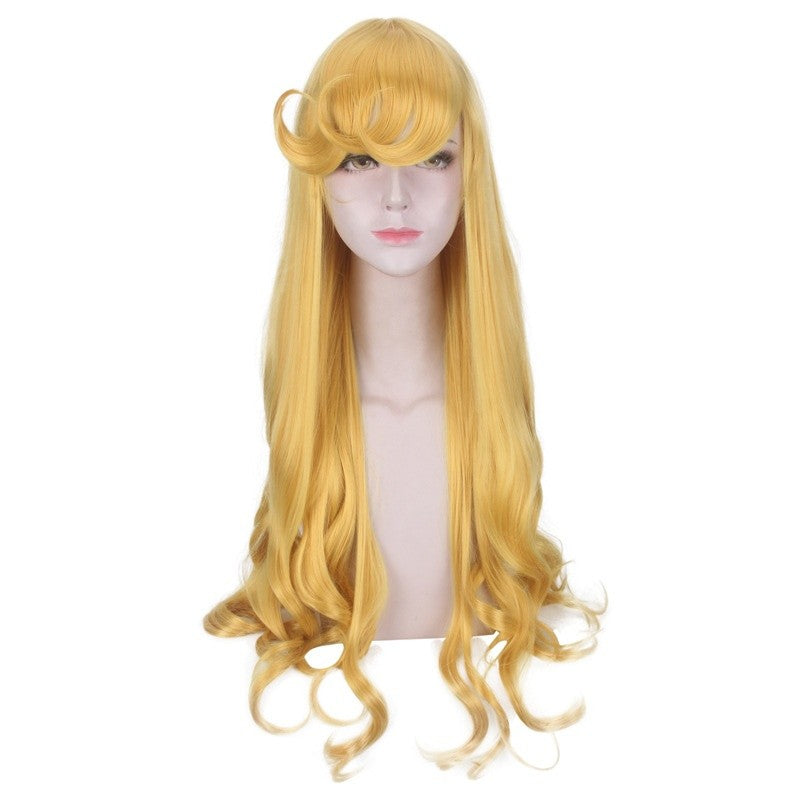 Movie Alola Princess Sleeping Beauty Yellow Hand Roll Cosplay Anime Wig Synthetic fiber wig
