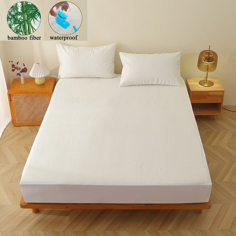 Home Luxury 3 Pieces Sets Bamboo Fiber Waterproof Twin Full Queen King Bed Sheets Bedding Mattress Topper Protector Set