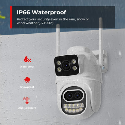 BESDER 6K 12MP Wifi Camera PTZ Dual Screen 8X Digital Zoom AI Auto Tracking Outdoor 8MP CCTV IP Camera Security Protection iCSee