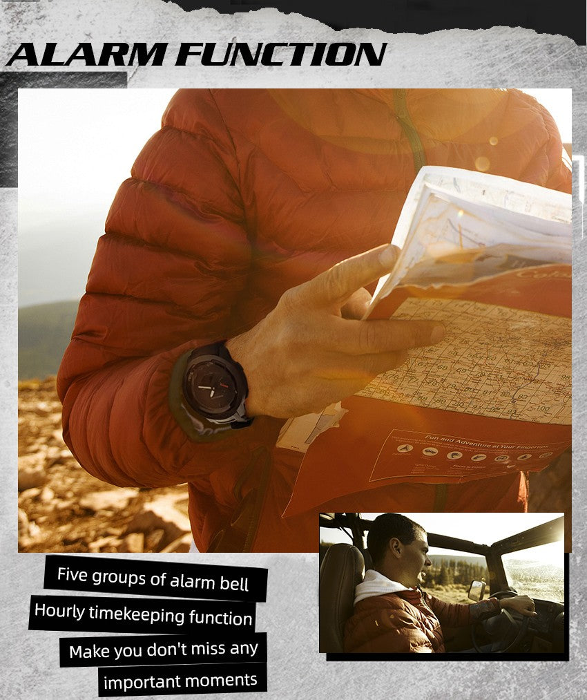 NORTH EDGE Mars 3 Men's Military Watch Digital Carbon Fiber Case For Man Waterproof 50M Sports Watches World Time LED Wristwatch