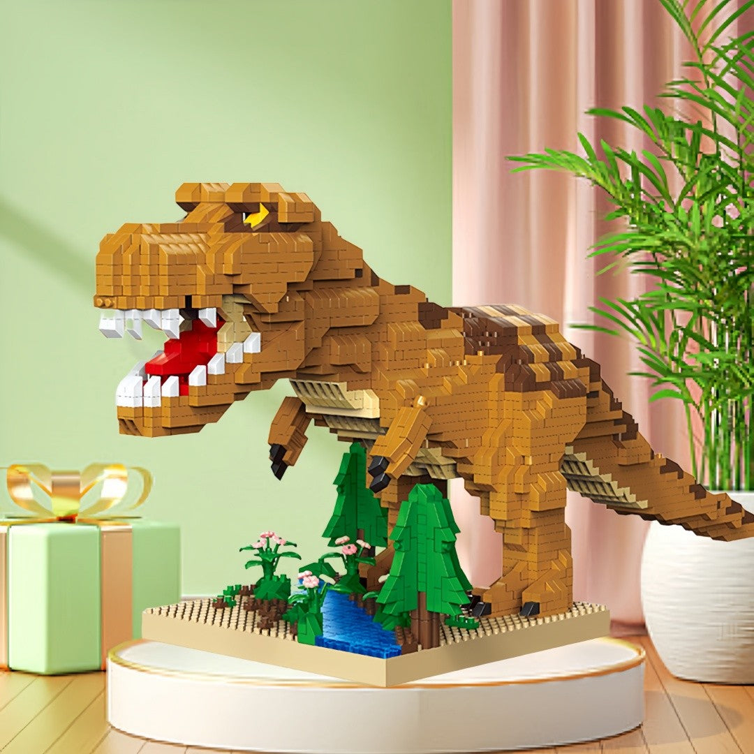 KNEW BUILT Brinquedos de Blocos de Montar Micro Mini Estegossauro T-rex - Crie um Mundo de Dinossauros, Presente de Festival para Crianças, Brinquedo de Montagem DIY Quebra-cabeça