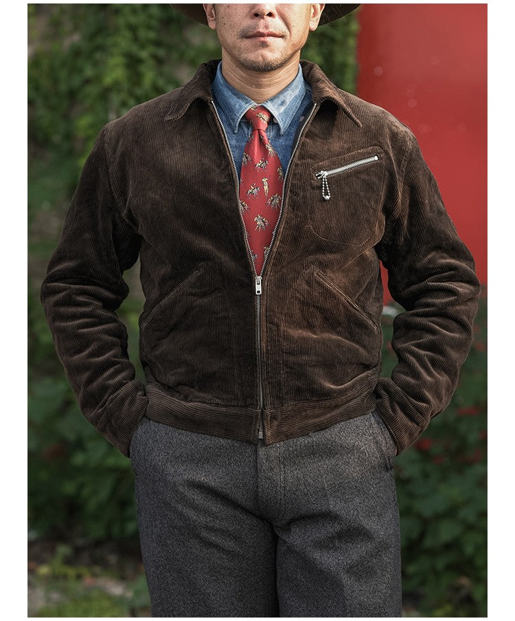 Rugged Bronson Thickened Heavy Corduroy Coat Cossack Short Jacket Fleece Liner Jacket Cool