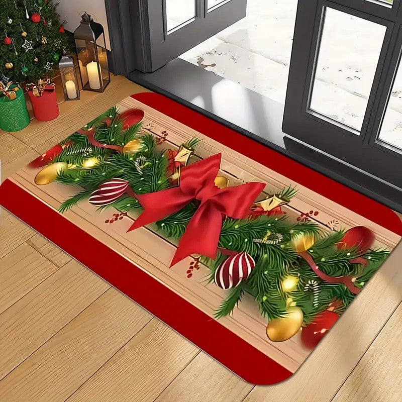 VIKAMA Christmas Gift Design Pattern Kitchen Mat Set Comfortable Absorbent Non-Slip-Perfect for Laundry Room, Bedroom Hallway