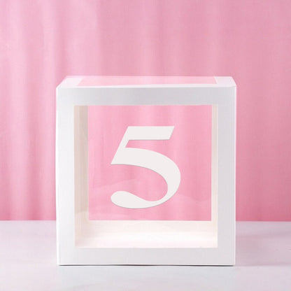 Transparent Letter Balloon Box Baby Shower Decorations Happy Birthday Wedding Decor 1st Birthday Party Supplies Balloon Box