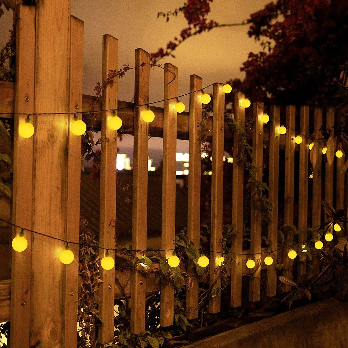 Solar String Lights Outdoor 200 LED Crystal Globe Lights Waterproof Solar Festoon Fairy Light for Garden Christmas Party Decor
