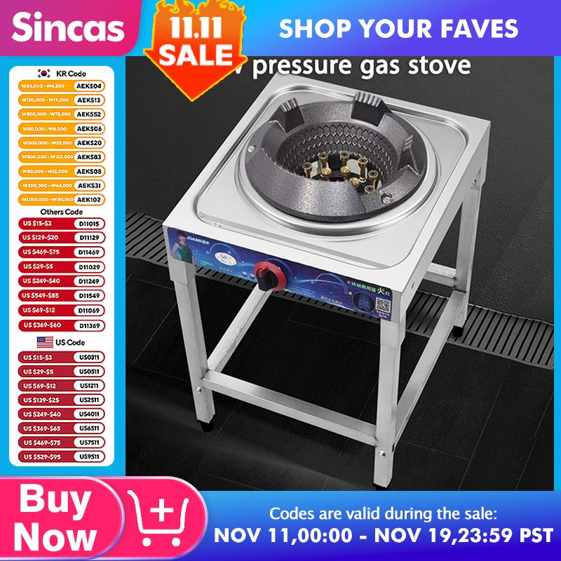 Fogão a Gás Liquefeito Comercial Fierce Fire Stove, Fogão de Bancada de Queimador Único para Restaurante com Economia de Energia e Proteção Contra Interrupção da Chama
