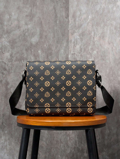 Men's Casual Crossbody Bag - Easy Flap Design, Business Commuter Lightweight Messenger Bag, Travel Large Capacity Shoulder Bag