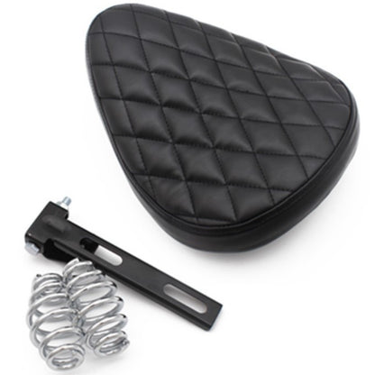 Assento de Couro para Motocicleta Retro Couro Preto Banco Solo para Harley Custom Chopper Bobber Honda Yamaha Kawasaki Suzuki