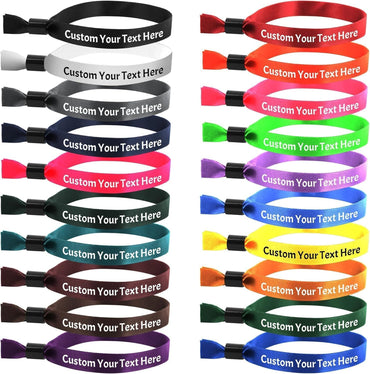 200PCS Custom Cloth Wristbands Personalized Events VIP Wristbands for Festival Gatherings Admission Party