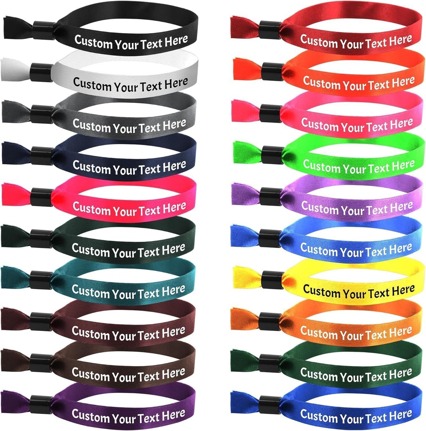 200PCS Custom Cloth Wristbands Personalized Events VIP Wristbands for Festival Gatherings Admission Party