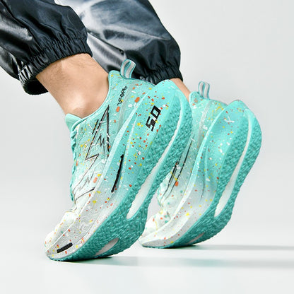 Air Cushion Carbon Plate Running Shoes Jogging Marathon Men Sports Breathable Lightweight Comfortable Nonskid Casual Sneakers