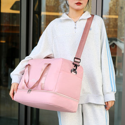 Large Capacity Travel Duffel Bag Oxford Gym Fitness Bag with Wet/Dry Zones & Shoes Compartment for Outdoor Trips Sport Bag