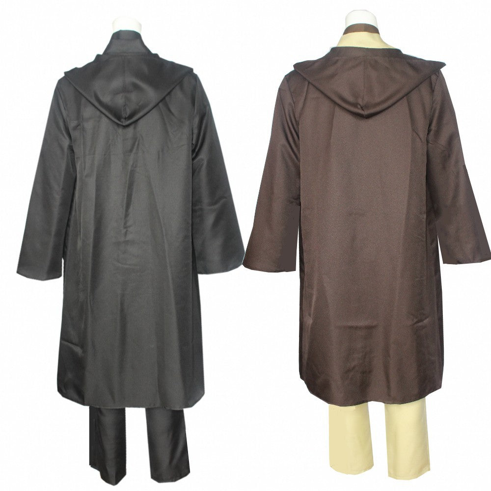 Wars Anakin Jedi Knight Cosplay Costume Hood Cape Anime Classic Movie For Men Women Halloween Fancy Brown