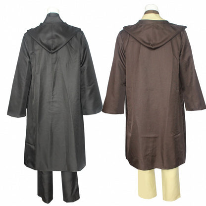 Wars Anakin Jedi Knight Cosplay Costume Hood Cape Anime Classic Movie For Men Women Halloween Fancy Brown