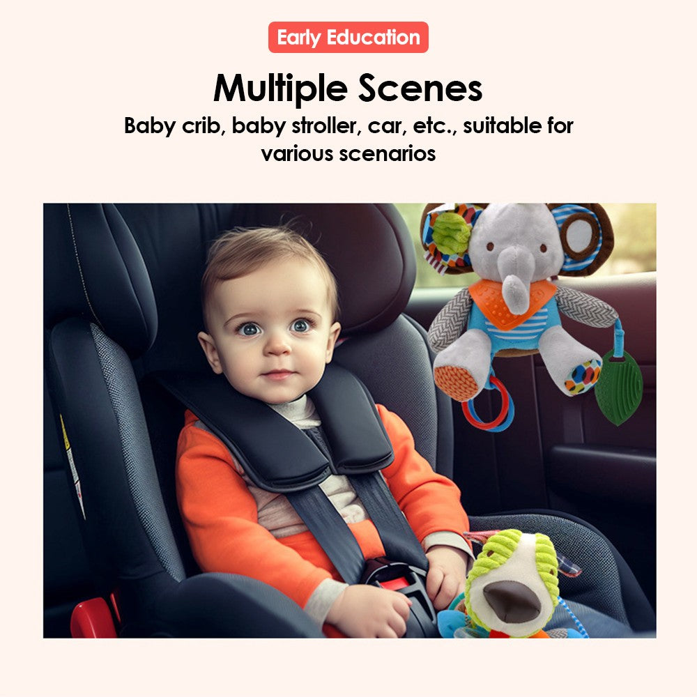 Brinquedos Montessori para Bebês, Bonecas de Pelúcia Macias Kawaii, Brinquedos de Carrinho de Bebê, Pingentes de Animais para Meninos e Meninas Recém-Nascidos, Presente de Aniversário para Crianças Pequenas